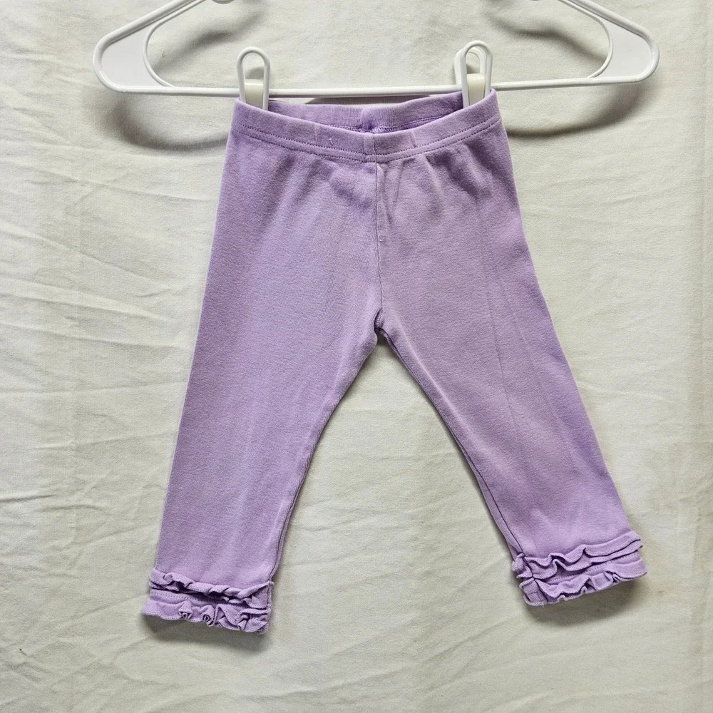 Gymboree Ruffle Cuff Leggings Toddler Girls 2T Purple Cotton Elastic Waist